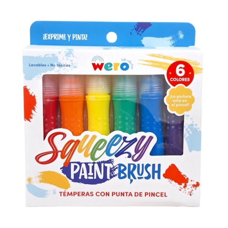 Tempera Wero Squeezy Punta Pincel x 6 Art.WE4197
